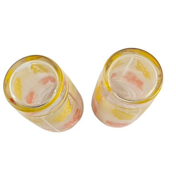 Hazel Atlas Frosted Fall Leaves Large 22 Oz Tumbler Drinking Glasses – Set of 2 - Picture 11 of 17
